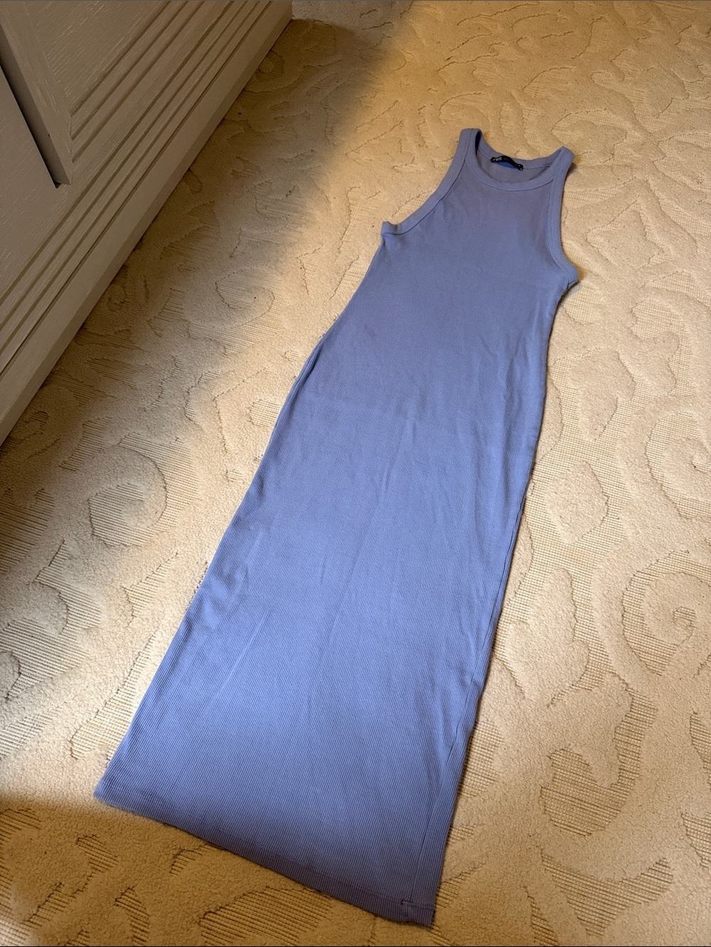 Zara Sleeveless Midi Dress in Periwinkle Blue